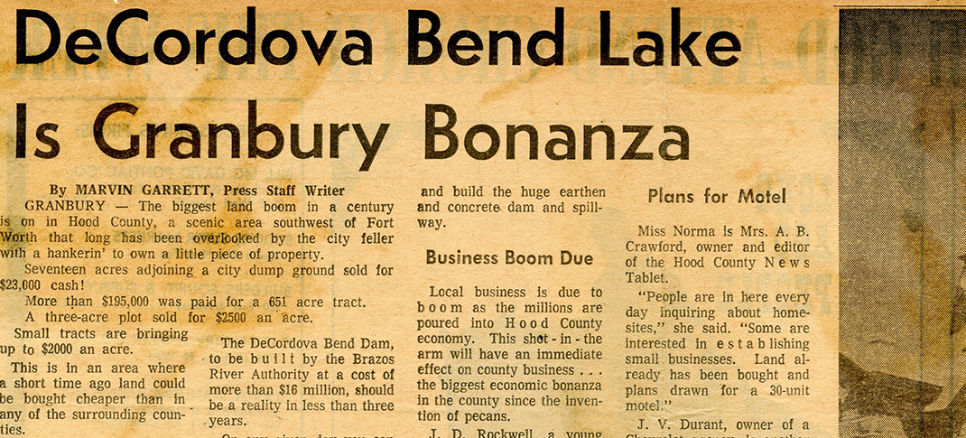 A look back at the history of Lake Granbury and the DeCordova Bend Dam