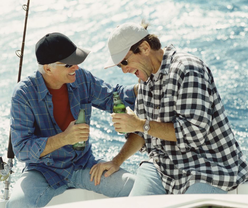 People drinking while boating.