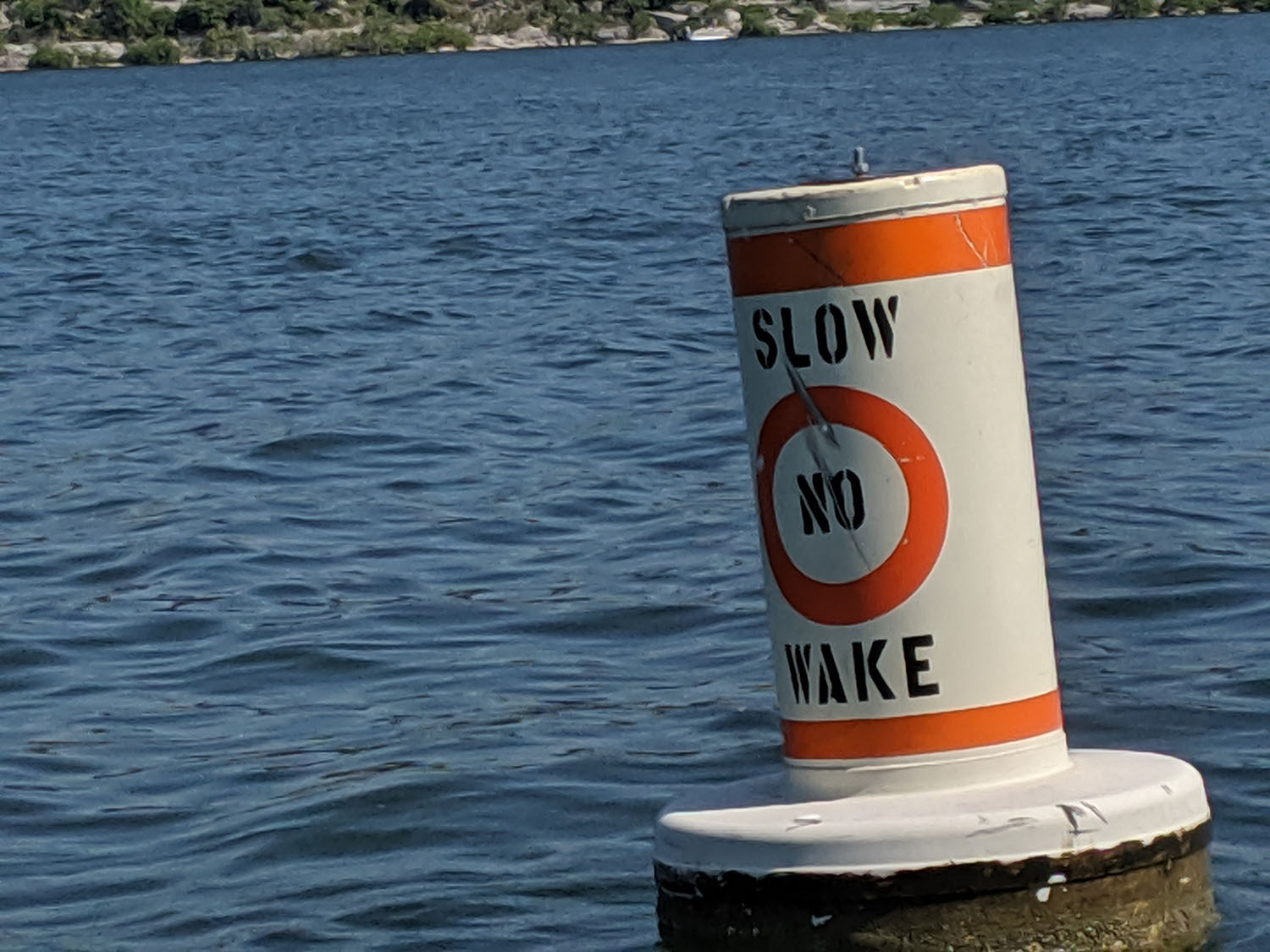 No-wake zone buoy.