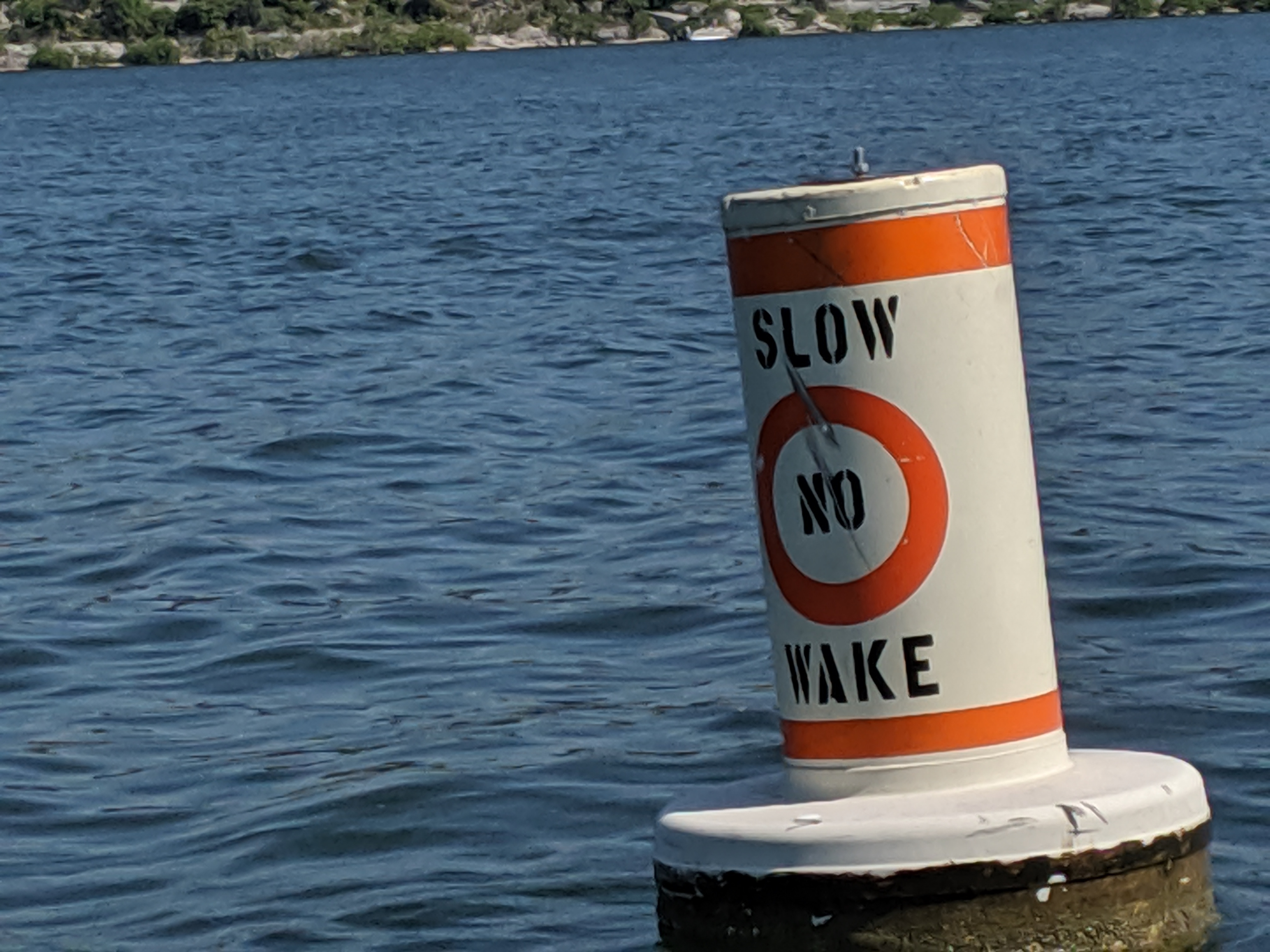 Slow No Wake buoy on the lake