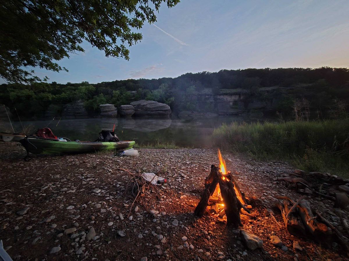 Camping on the Brazos River near Chick Bend